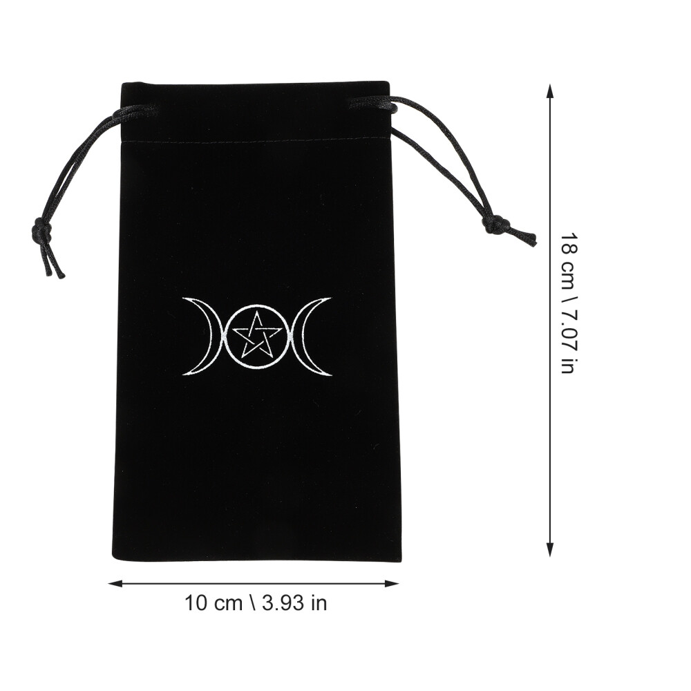 Túi Đựng Bài Tarot Đen Nhung Mịn Màng - Trăng Đôi