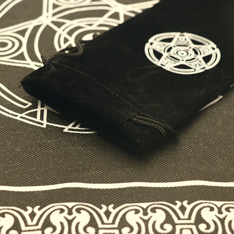 Túi Đựng Bài Tarot Đen Nhung Mịn Màng - Ngôi Sao 12 Cung