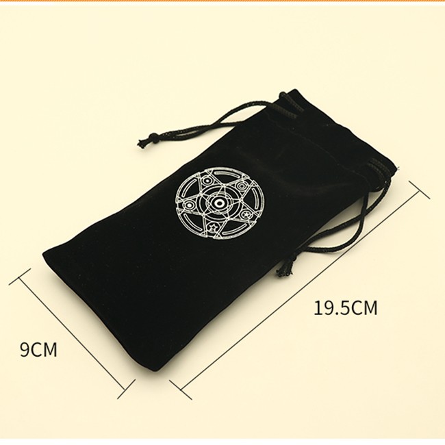 Túi Đựng Bài Tarot Đen Nhung Mịn Màng - Ngôi Sao 12 Cung