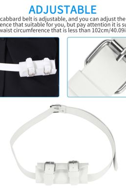 Thắt Lưng Đeo Kiếm - Đai Da Đeo Kiếm - Thắt Lưng Gắn Bao Kiếm - Loại 1 Kiếm Cao Cấp Màu Trắng (Dây Rút)