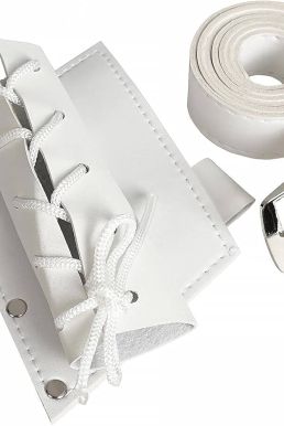 Thắt Lưng Đeo Kiếm - Đai Da Đeo Kiếm - Thắt Lưng Gắn Bao Kiếm - Loại 1 Kiếm Cao Cấp Màu Trắng (Dây Rút)