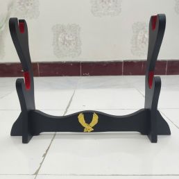 Giá Để Kiếm Gỗ Để Bàn Lót Nhung 2 Tầng Hình Đại Bàng Mạ Vàng