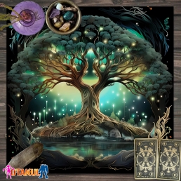 Thảm Trải Bài Fiber Cội Nguồn Ánh Sáng - Dùng Bói Bài Tarot - Bói Bài Sakura