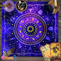 Thảm Trải Bài Fiber Tinh Đồ Hoàng Đạo - Dùng Bói Bài Tarot - Bói Bài Sakura