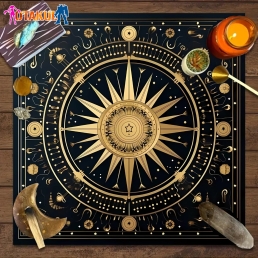 Thảm Trải Bài Fiber Thái Dương Cổ Trận - Dùng Bói Bài Tarot - Bói Bài Sakura