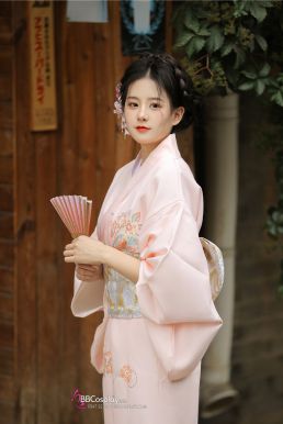 Áo Yukata Momo Ioro Tặng Kèm Thắt Lưng