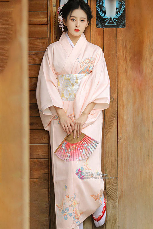 Áo Yukata Momo Ioro Tặng Kèm Thắt Lưng