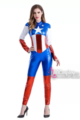 Trang Phục Captain American Nữ - Vải Dạ