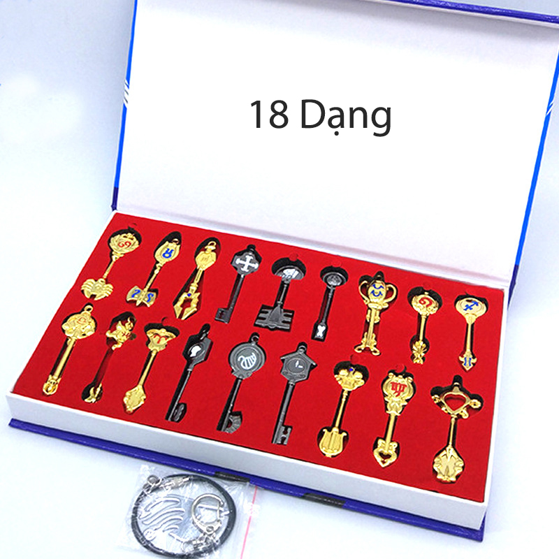 Bộ Khóa Tinh Linh Fairy Tail 18 Chìa Tặng Dây Đeo Cổ