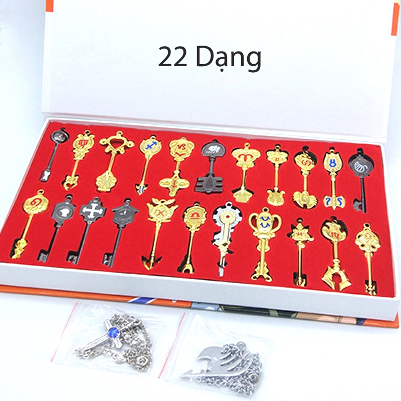 Bộ Khóa Tinh Linh Fairy Tail 18 Chìa Tặng Dây Đeo Cổ
