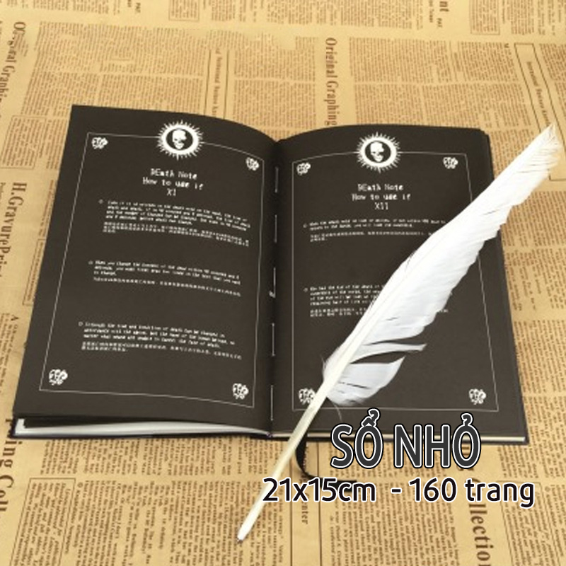Sổ Tay Death Note Nhỏ - Cuốn Sổ Tử Thần Lớn Có Hộp Tặng Kèm Bút Lông Và Bookmark