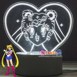 Đèn Ngủ Thủy Thủ Mặt Trang - Sailor Moon - Trắng - Vàng