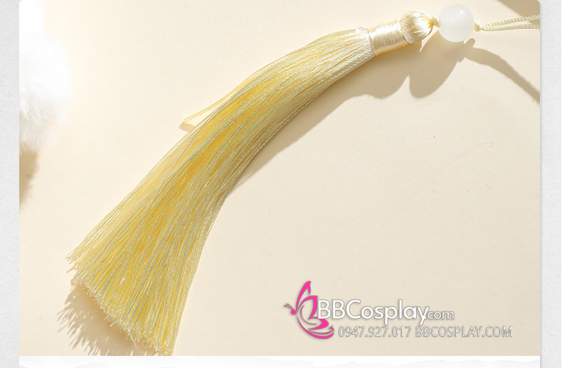 Quạt Hoa Thêu Hình Cành Trúc Xanh