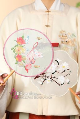 Quạt Hoa Mỹ Nhân Hình Hoa Lệ Chi