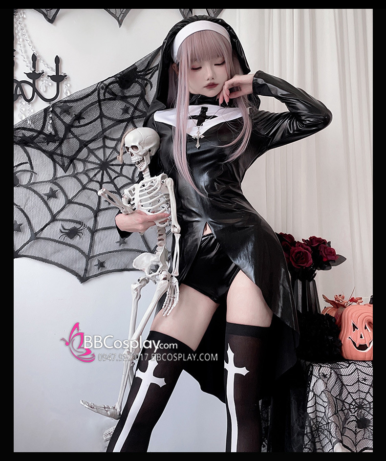 Trang Phục Valak Ma Sơ Sexy Vải Da