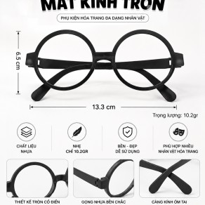 Mắt Kính Nhựa Không Tròng Hoá Trang Các Nhân Vật Harry Potter - Conan