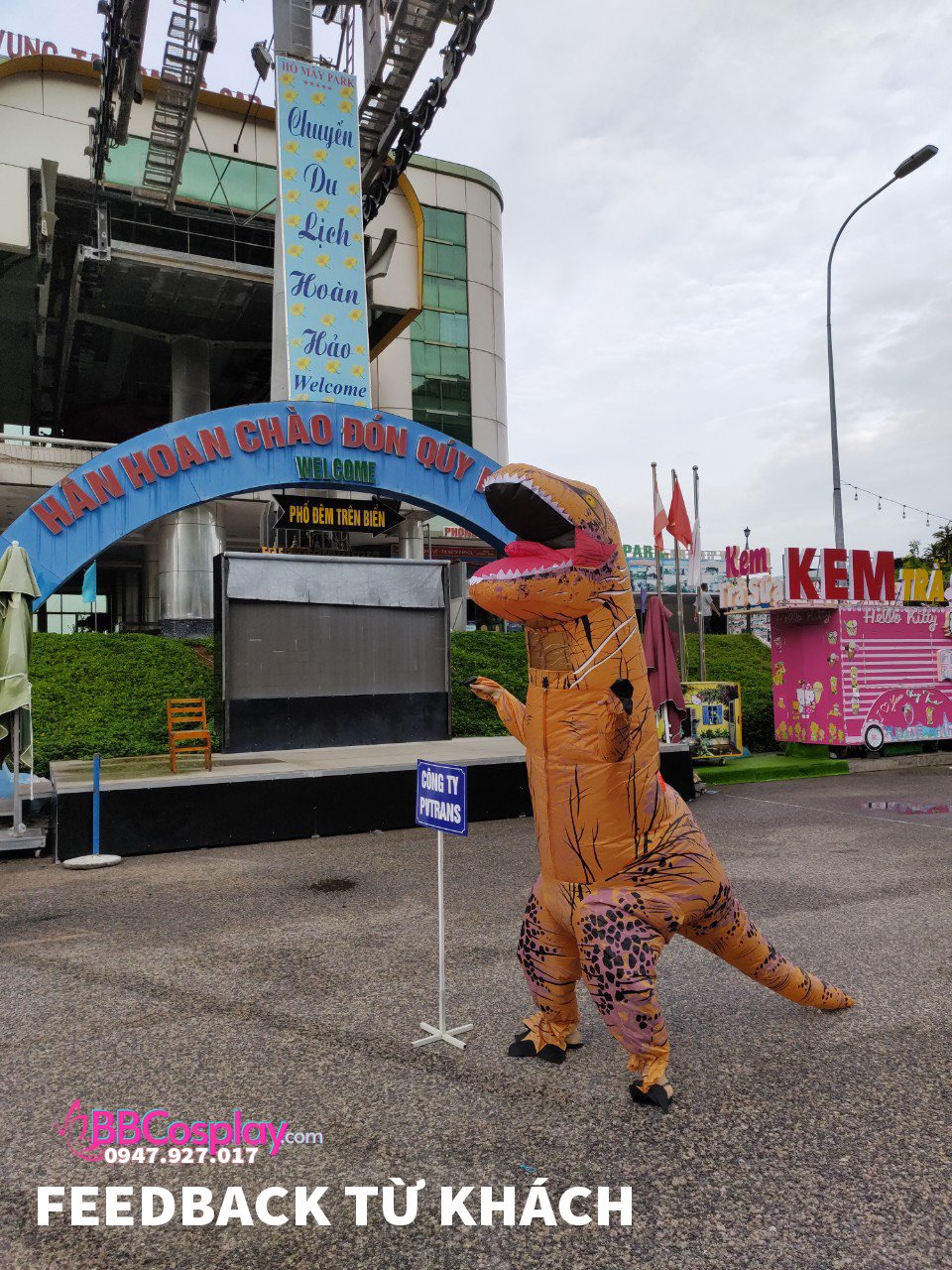 Mascot Khủng Long Bạo Chúa Bơm Hơi