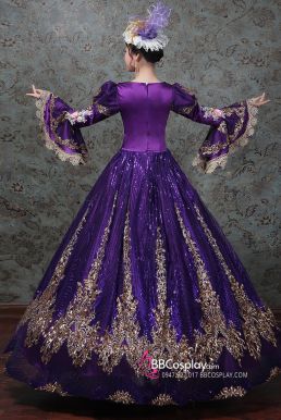Trang Phục Châu Âu Đầm Hoàng Tộc Violet Cổ Điển 18Th Century