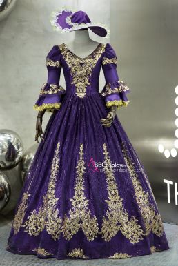 Trang Phục Châu Âu Đầm Hoàng Tộc Violet Cổ Điển 18Th Century