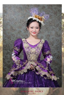 Trang Phục Châu Âu Đầm Hoàng Tộc Violet Cổ Điển 18Th Century