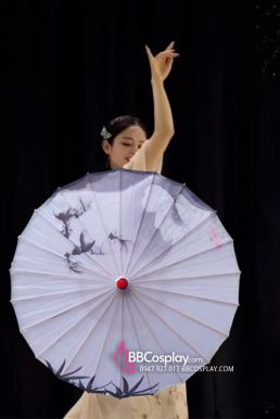 Dù Vải Cổ Trang Hồng Hoa Anh Đào