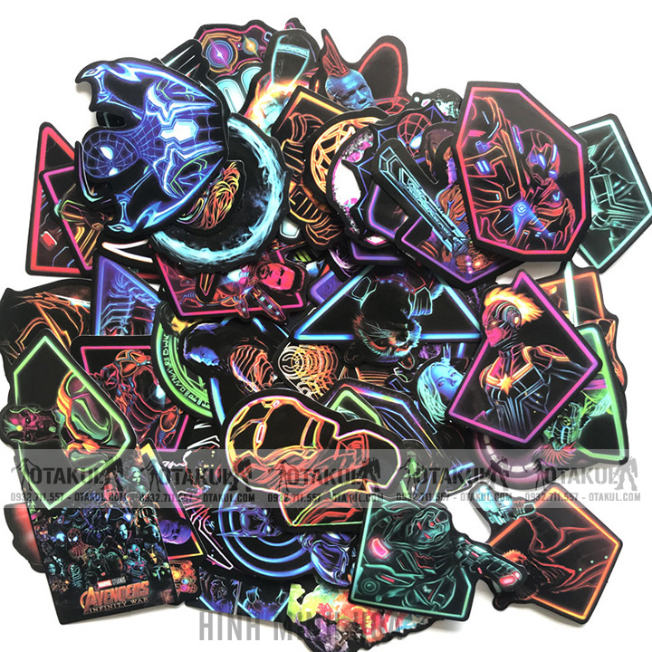 Bộ Sticker Nhân Vật Marvel Neon