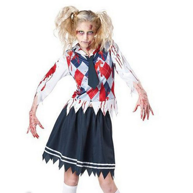 Quần Áo Nữ Sinh Zombie Hoá Trang Halloween