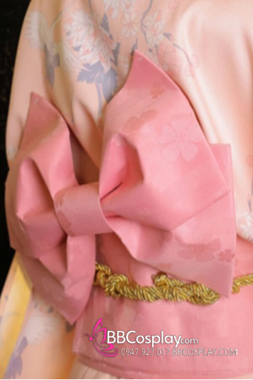 Đai Lưng Kimono Nhật Nơ Hồng Nhạt Hoa Anh Đào